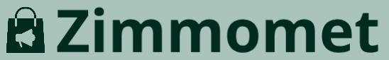 Zimmomet logo with a green background