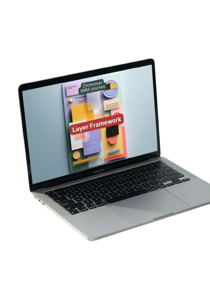 Laptop displaying a software development course on the screen with a white background