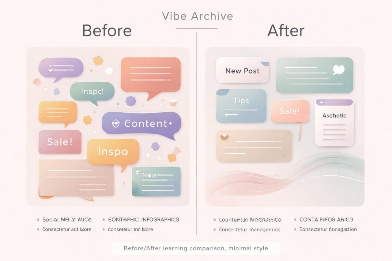 Before and after comparison of colorful speech bubbles with text on a white background.
